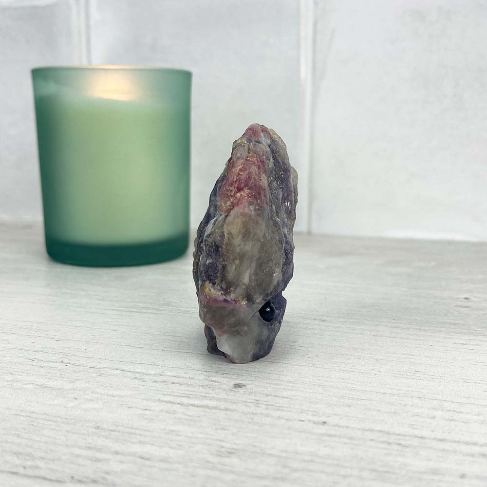 Lepidolite and Pink Tourmaline Hedgehog Carving