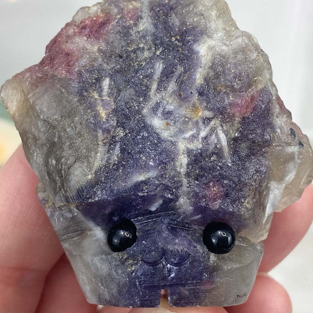 Lepidolite and Pink Tourmaline Hedgehog Carving