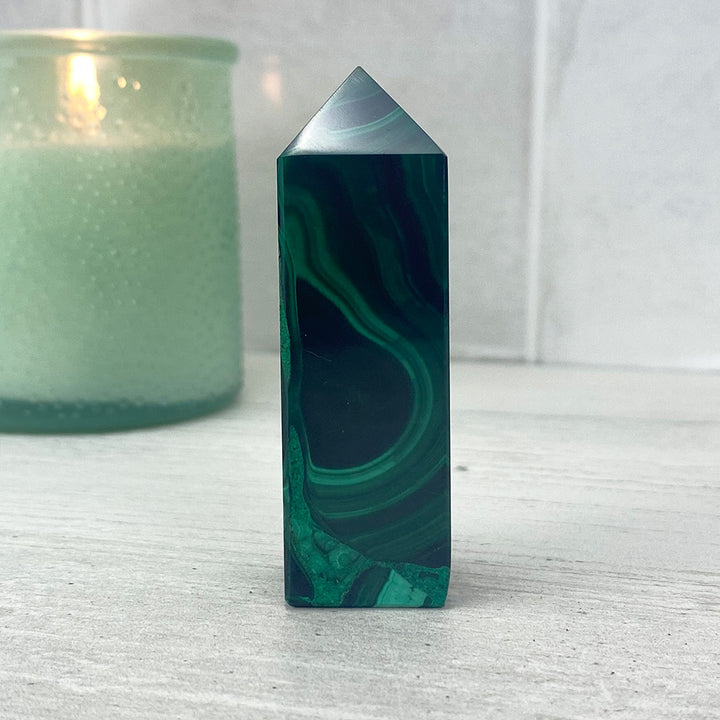 Polished Malachite Tower