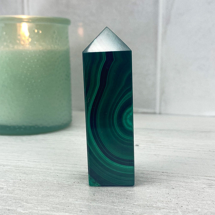 Polished Malachite Tower