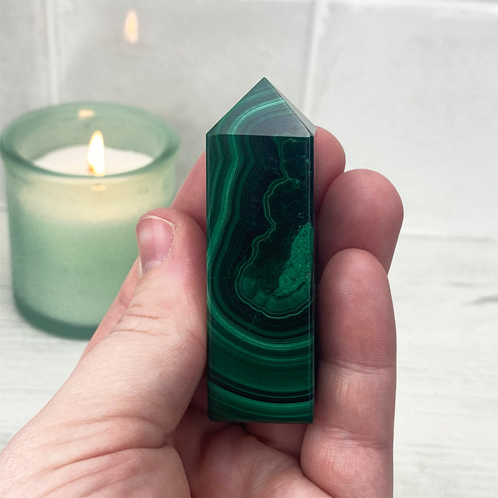 Polished Malachite Tower