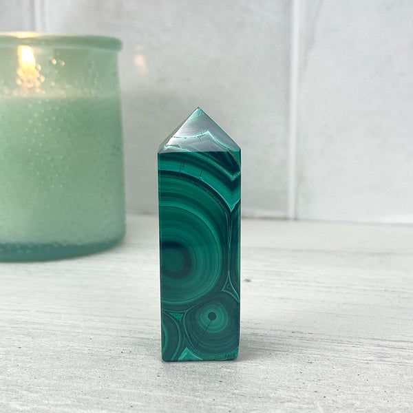 Polished Malachite Tower