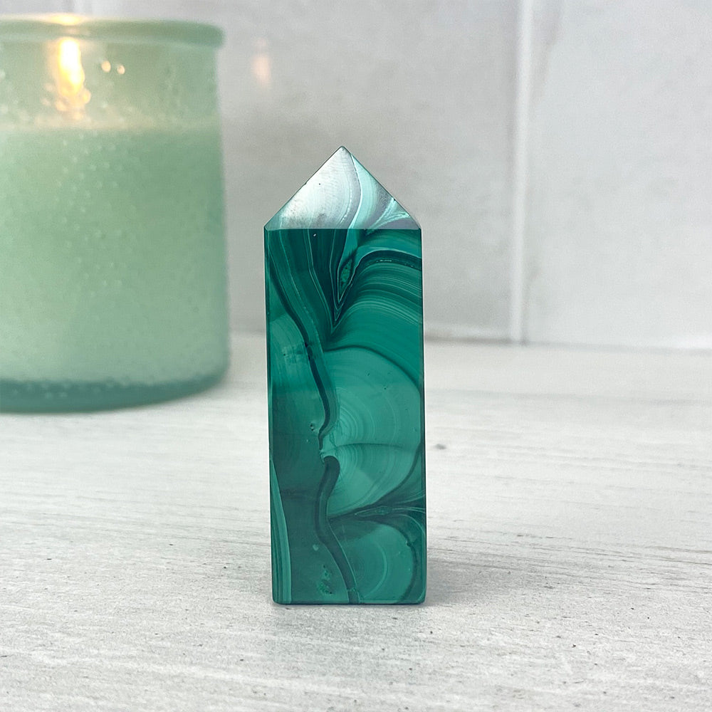 Polished Malachite Tower