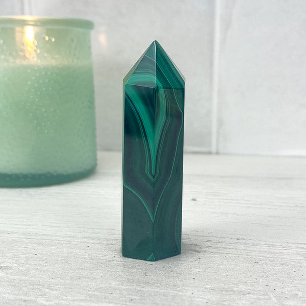 Polished Malachite Tower