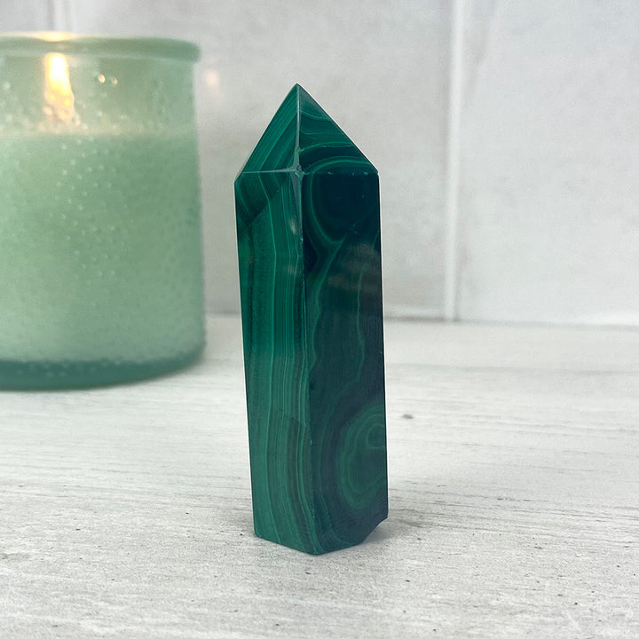 Polished Malachite Tower