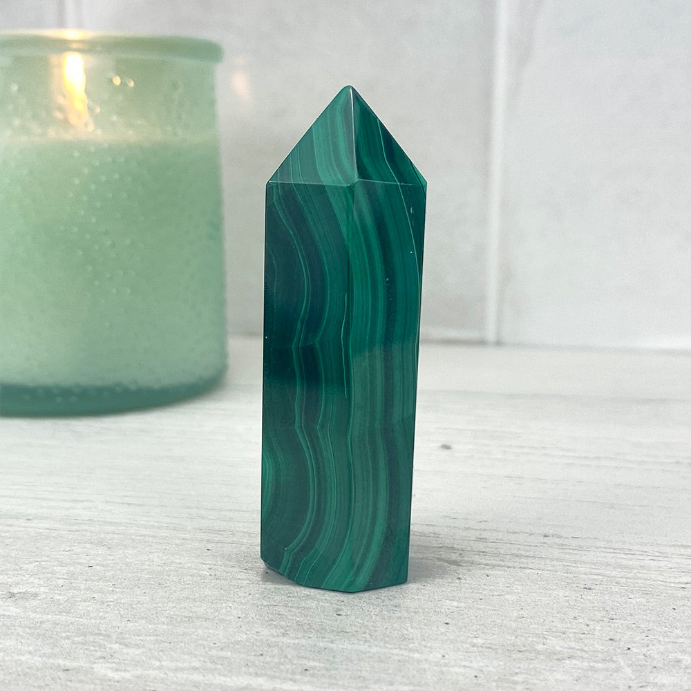 Polished Malachite Tower