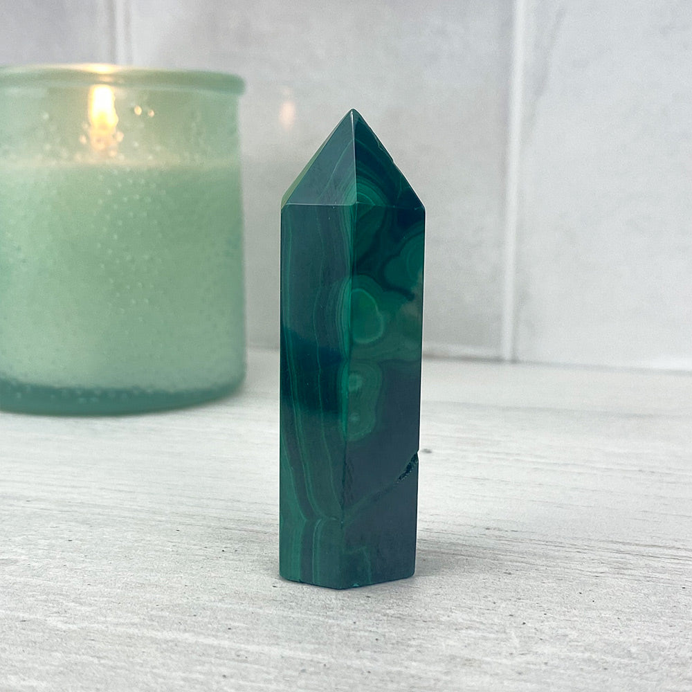 Polished Malachite Tower