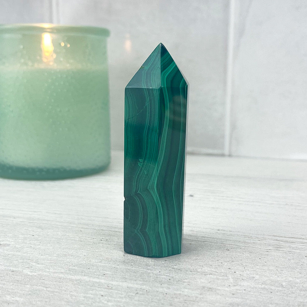Polished Malachite Tower