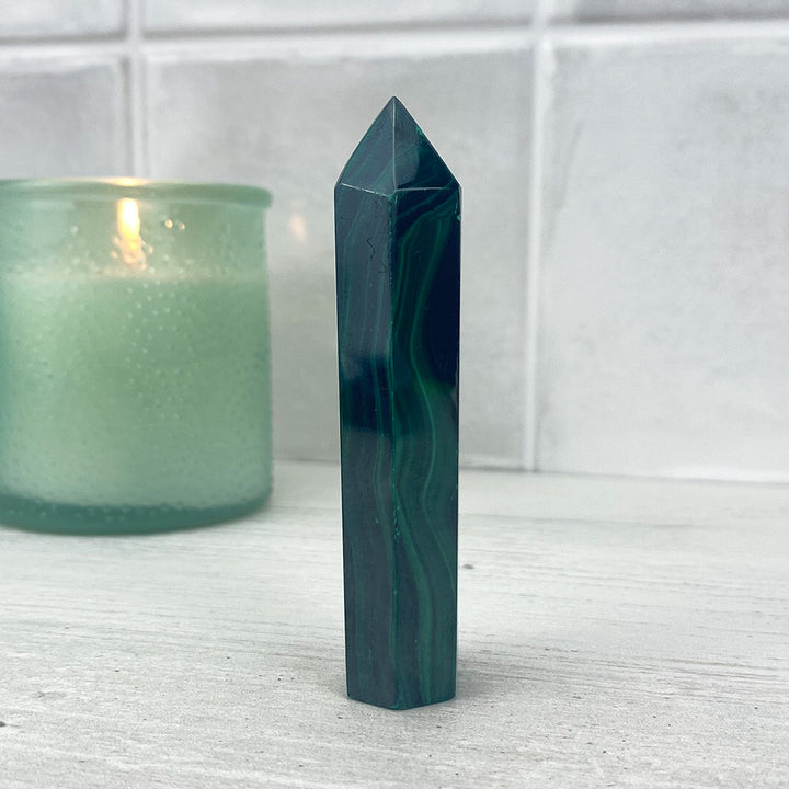 Polished Malachite Tower