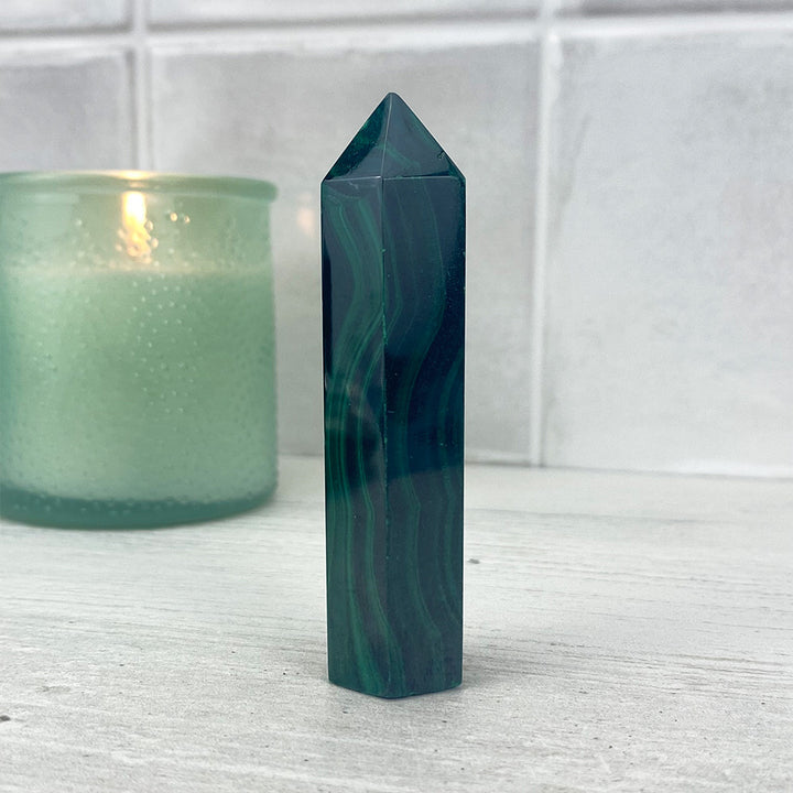 Polished Malachite Tower