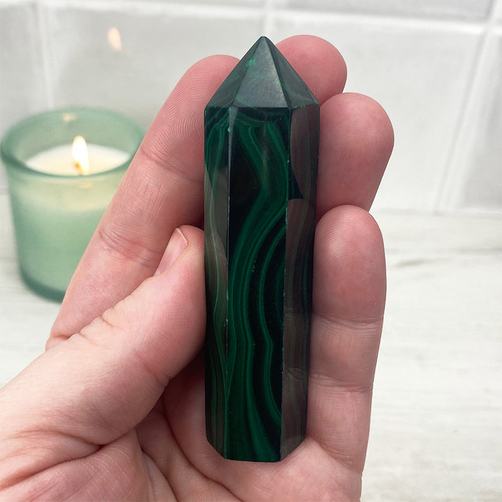 Polished Malachite Tower