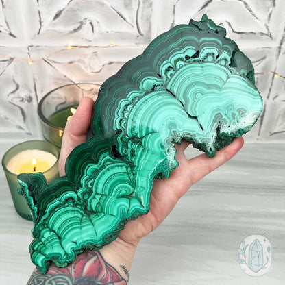 Polished .60" Thick Malachite Specimen Slab