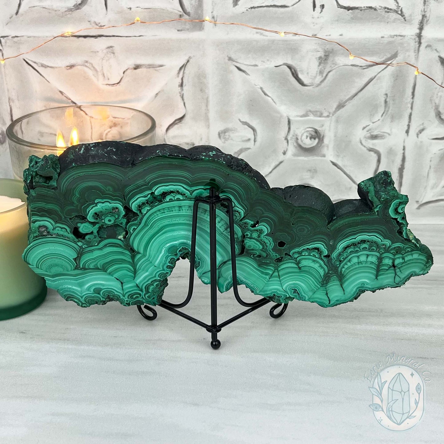 Polished .60" Thick Malachite Specimen Slab