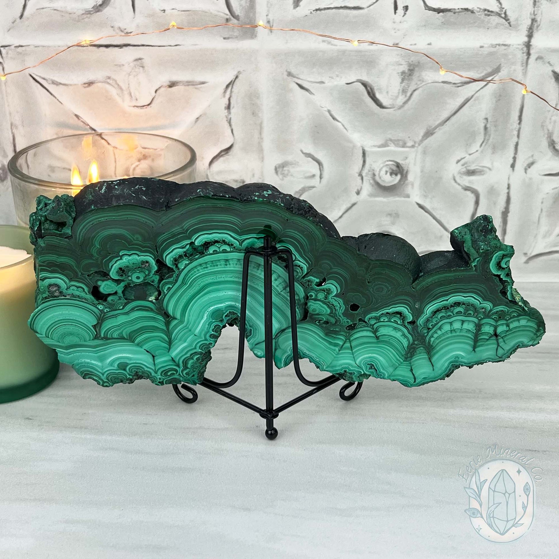 Polished .60" Thick Malachite Specimen Slab