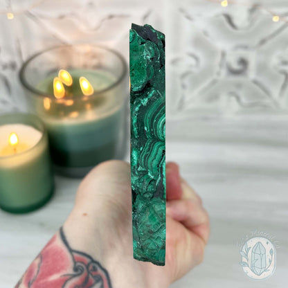 Polished .60" Thick Malachite Specimen Slab