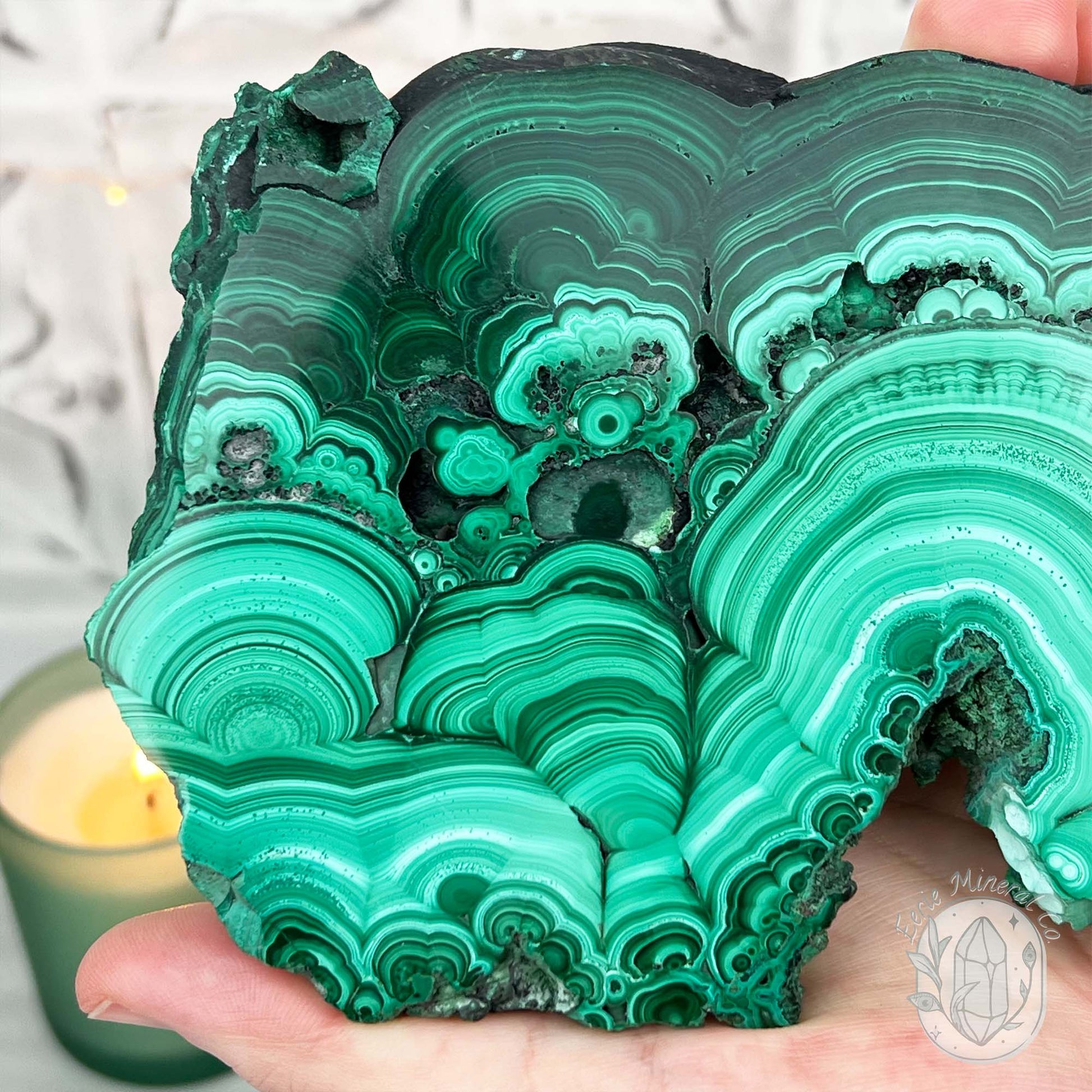 Polished .60" Thick Malachite Specimen Slab
