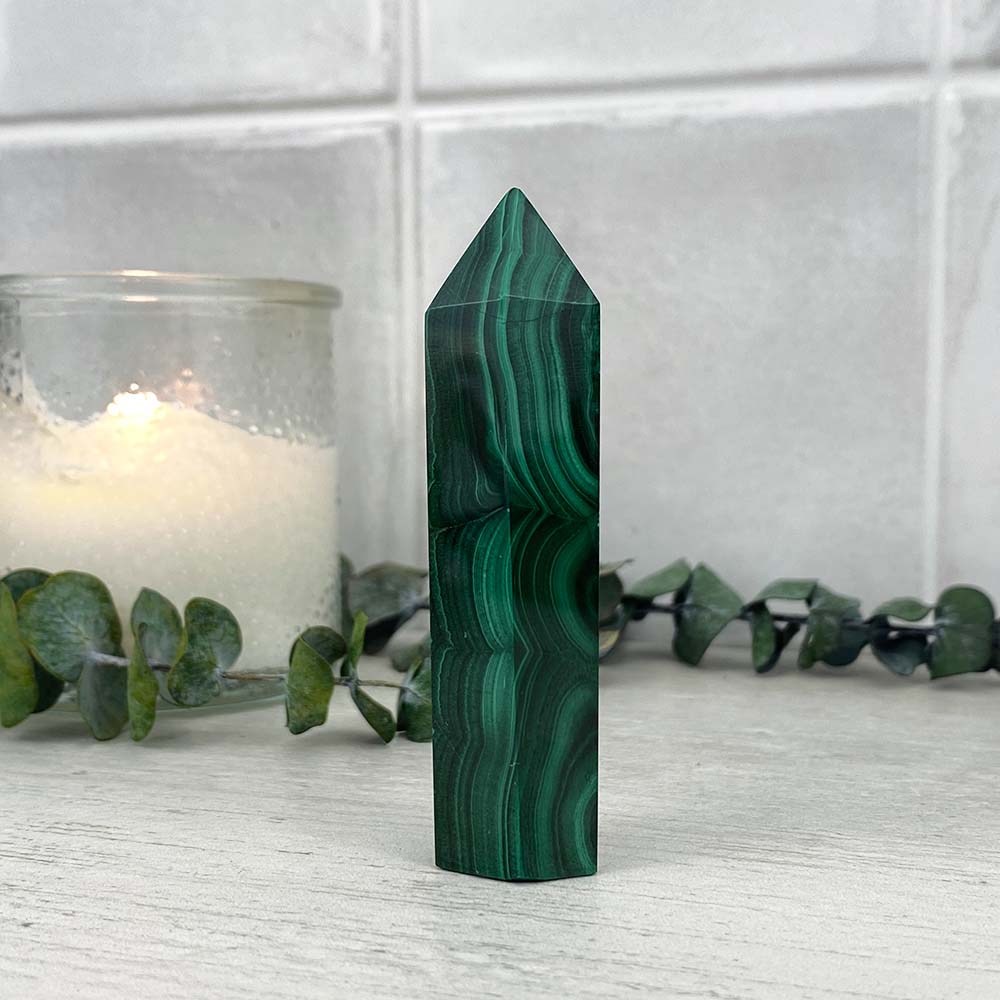 Polished Malachite Tower