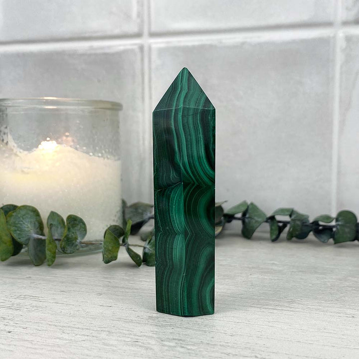 Polished Malachite Tower