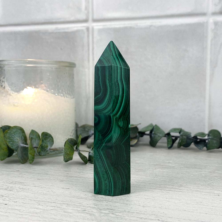 Polished Malachite Tower