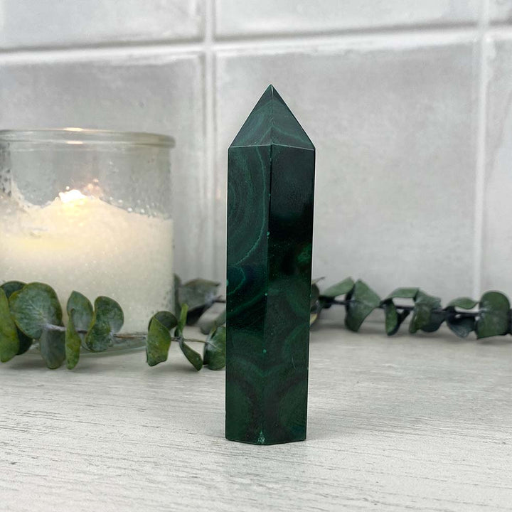 Polished Malachite Tower