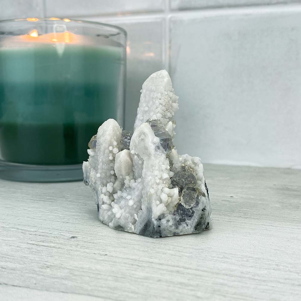 Inner Mongolian Quartz Crystal Cluster With Fluorite Specimen