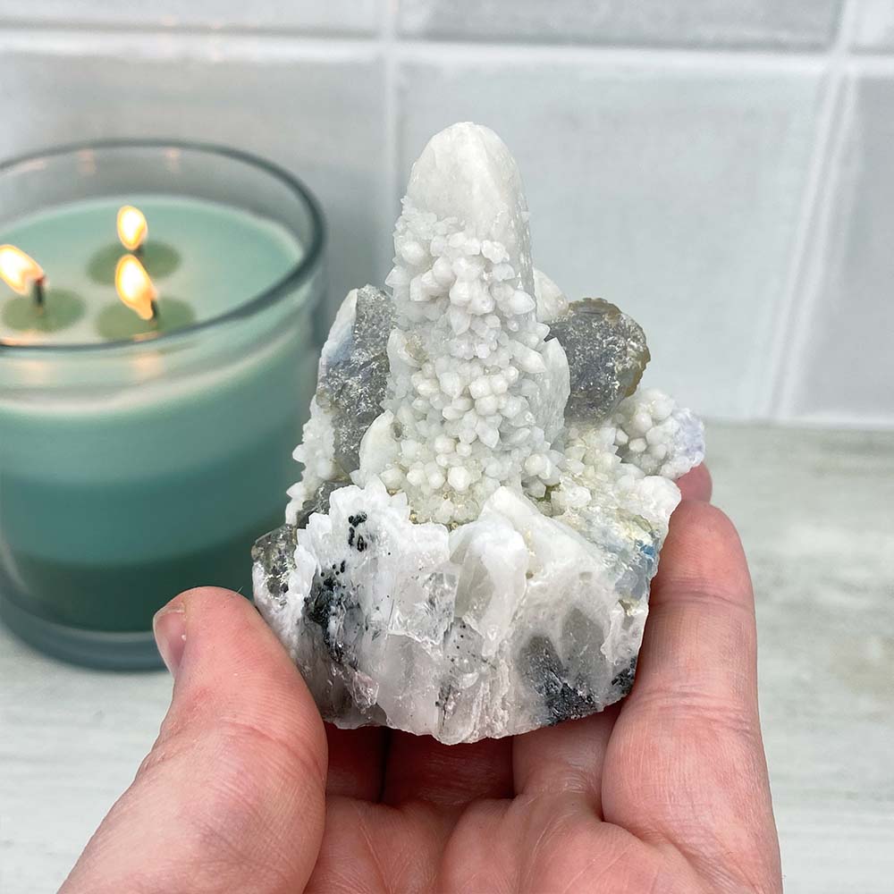 Inner Mongolian Quartz Crystal Cluster With Fluorite Specimen