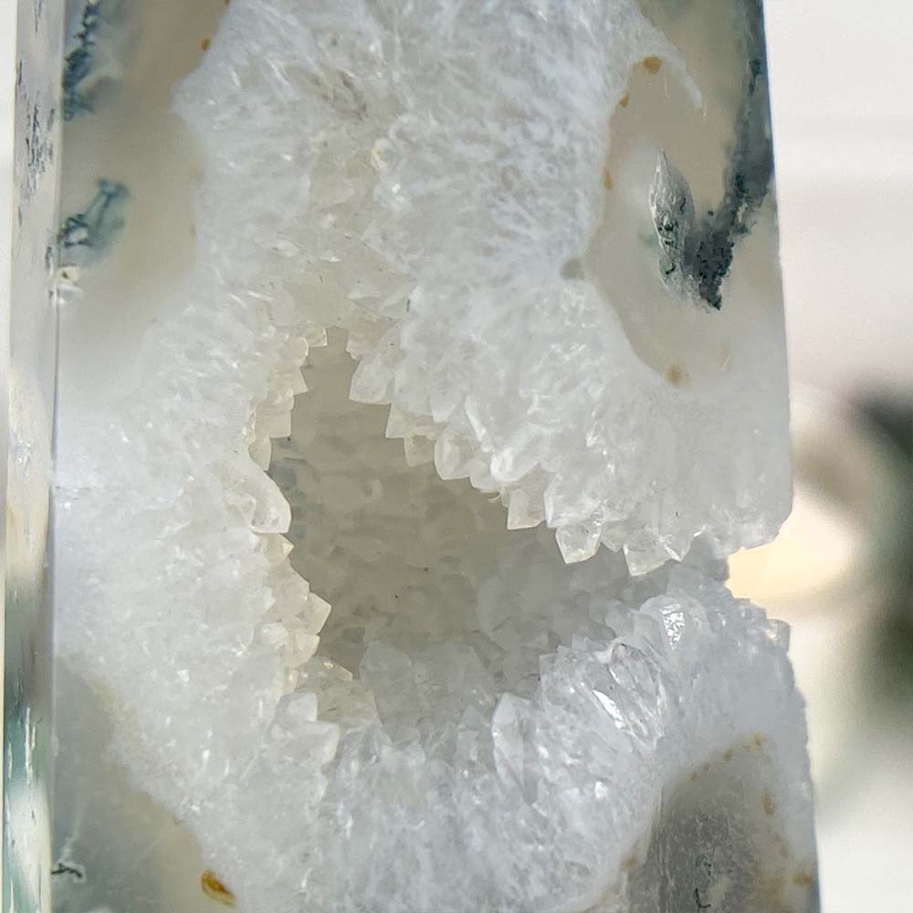 Polished Moss Agate Tower