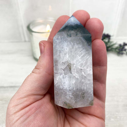 Polished Moss Agate Tower