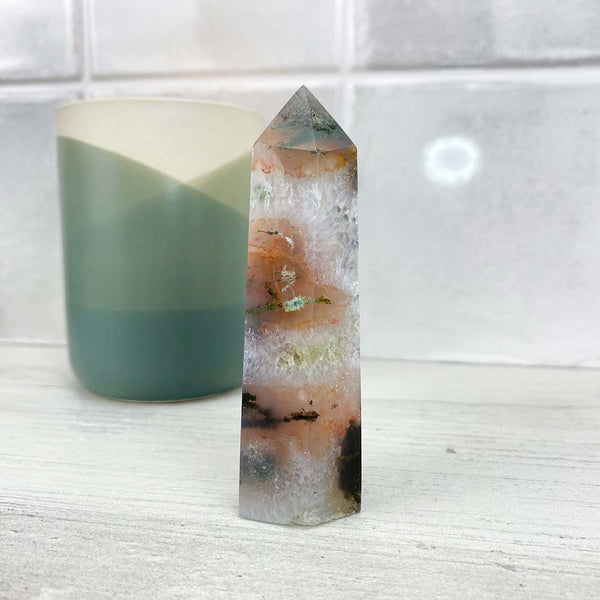 Polished Moss Agate Tower