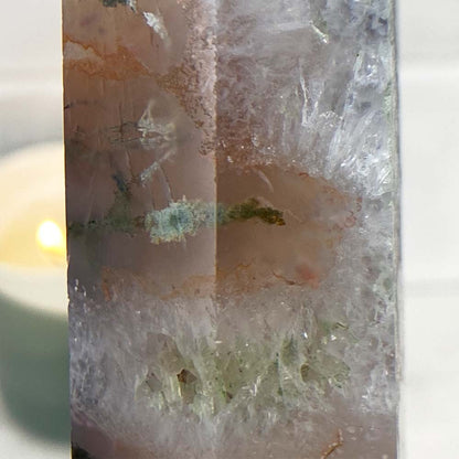Polished Moss Agate Tower