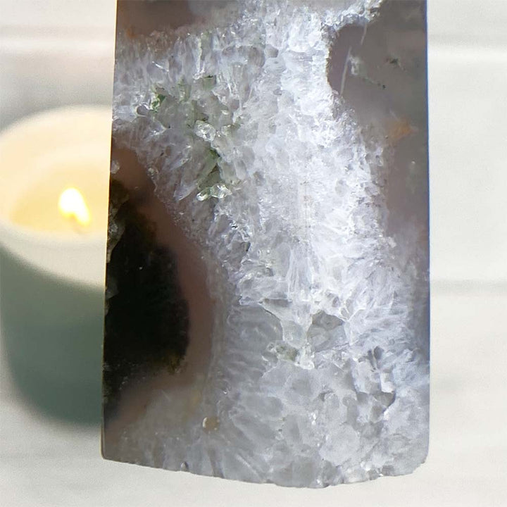 Polished Moss Agate Tower