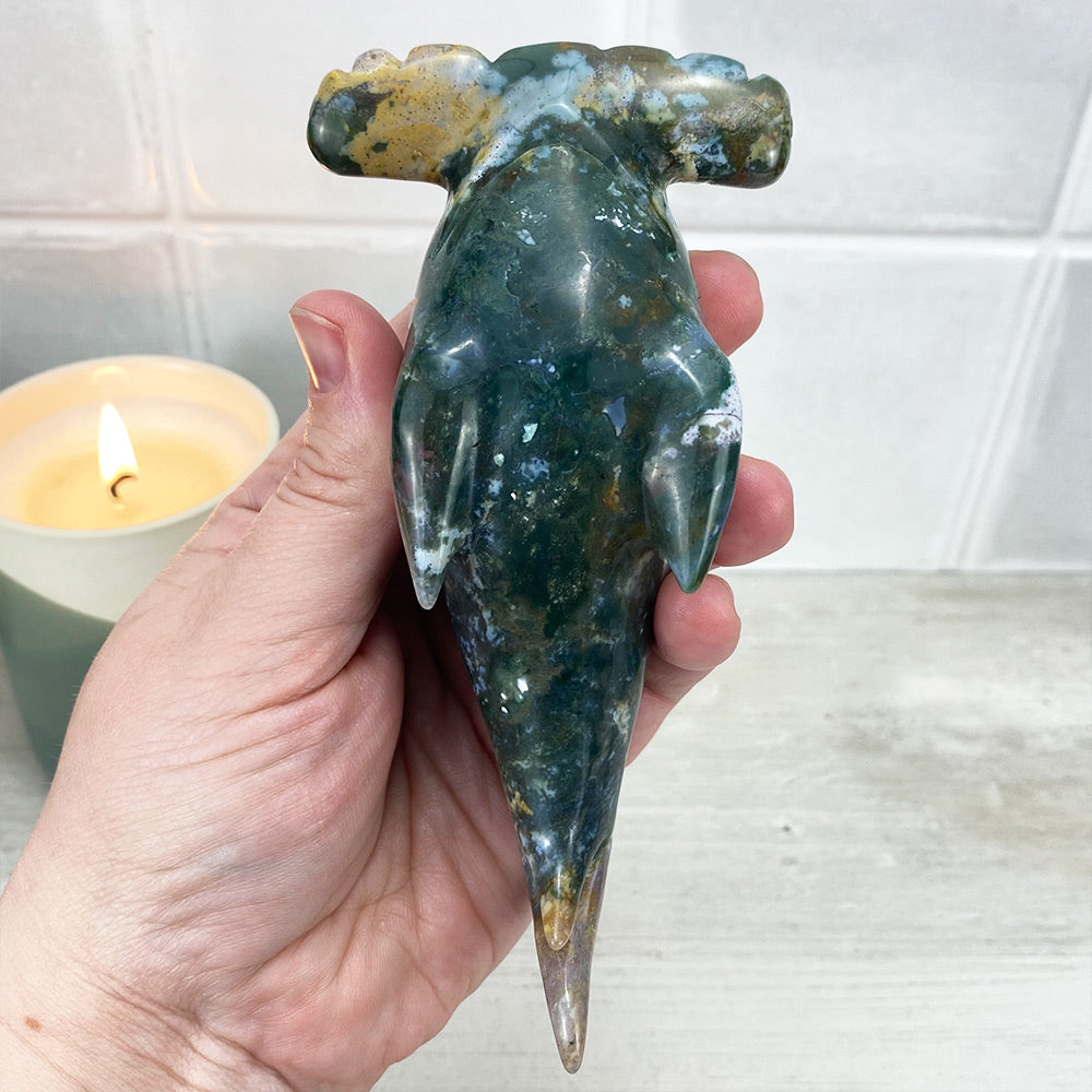 Polished Ocean Jasper Hammerhead Shark