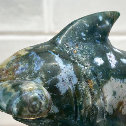 Polished Ocean Jasper Hammerhead Shark