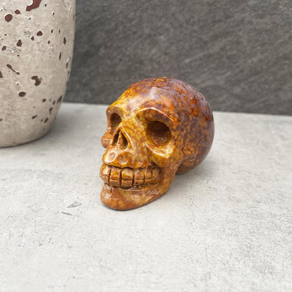 Ocean Jasper Skull Carving