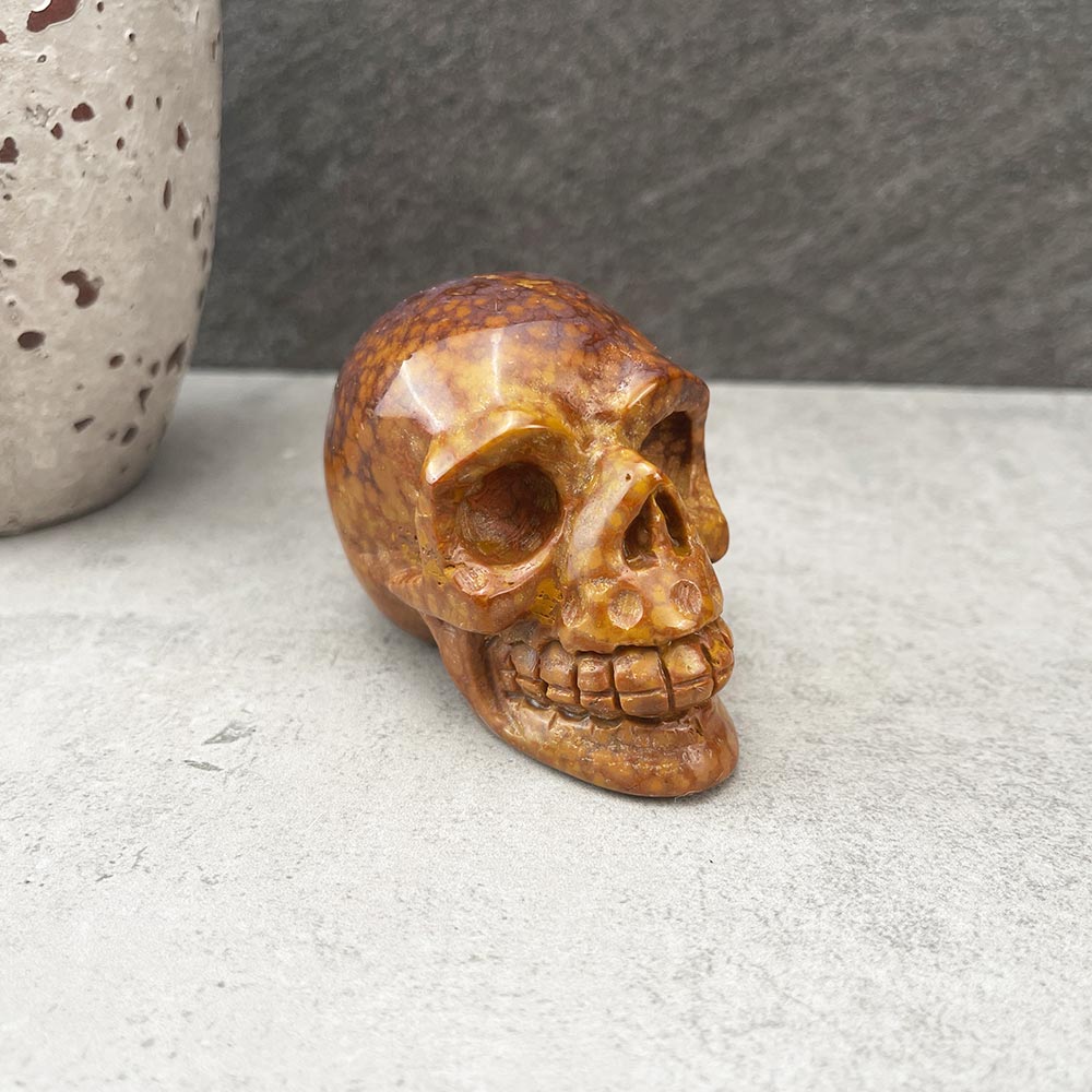 Ocean Jasper Skull Carving