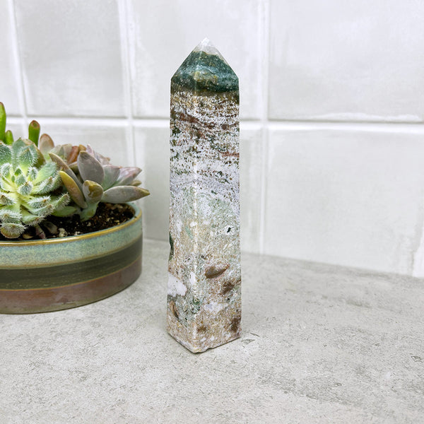 Polished Ocean Jasper Tower