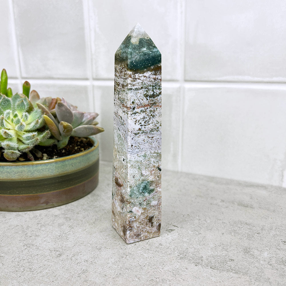 Polished Ocean Jasper Tower