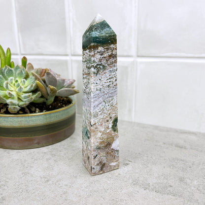 Polished Ocean Jasper Tower