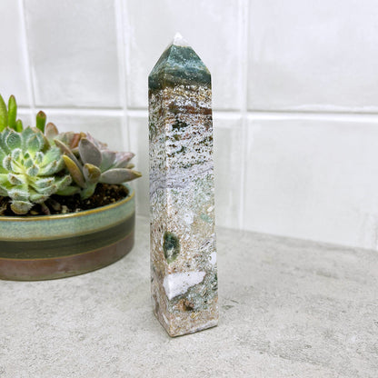 Polished Ocean Jasper Tower