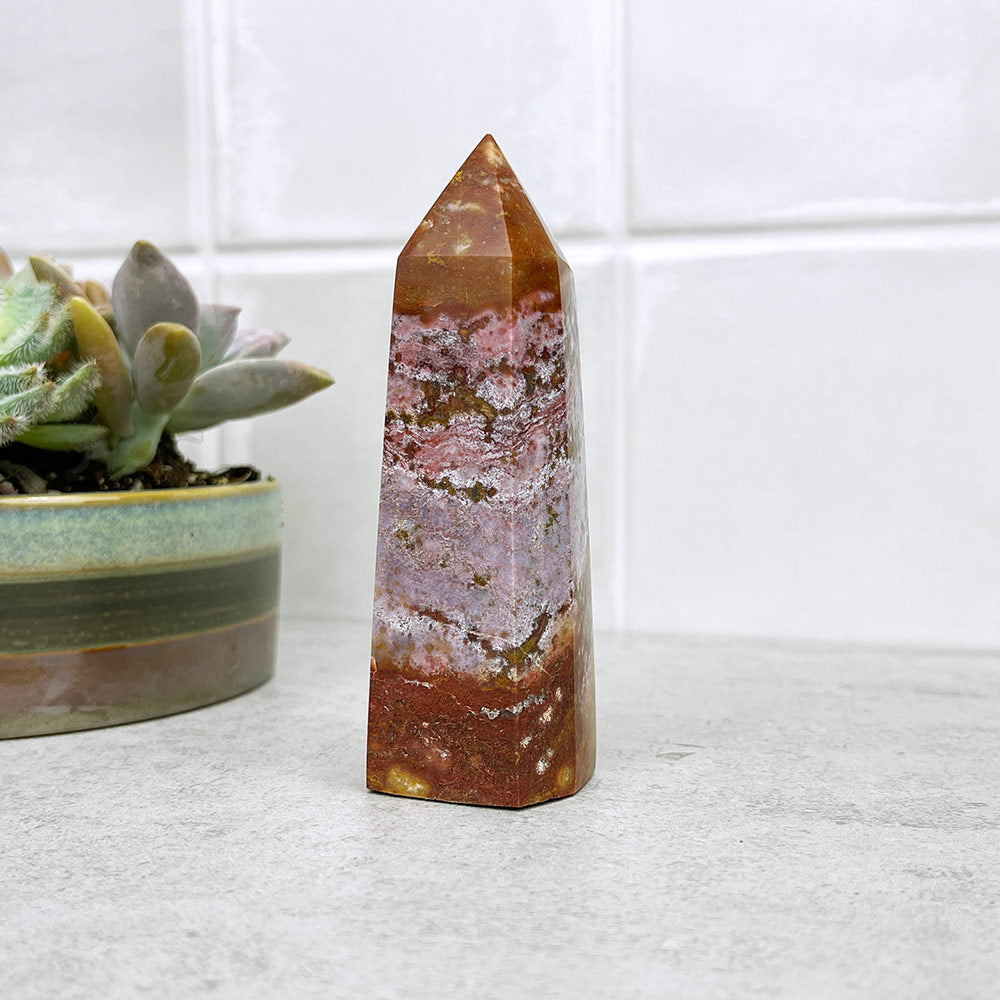 Polished Ocean Jasper Tower