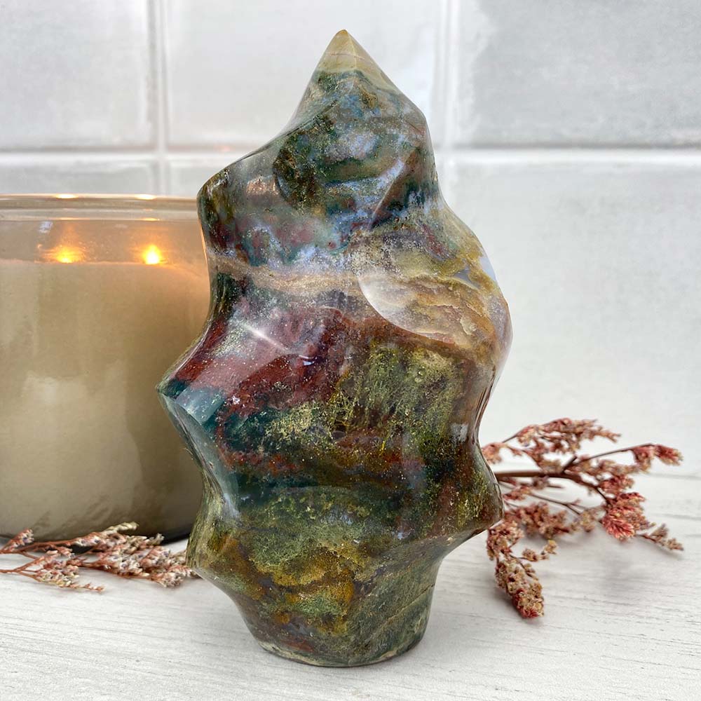 Polished Ocean Jasper Flame