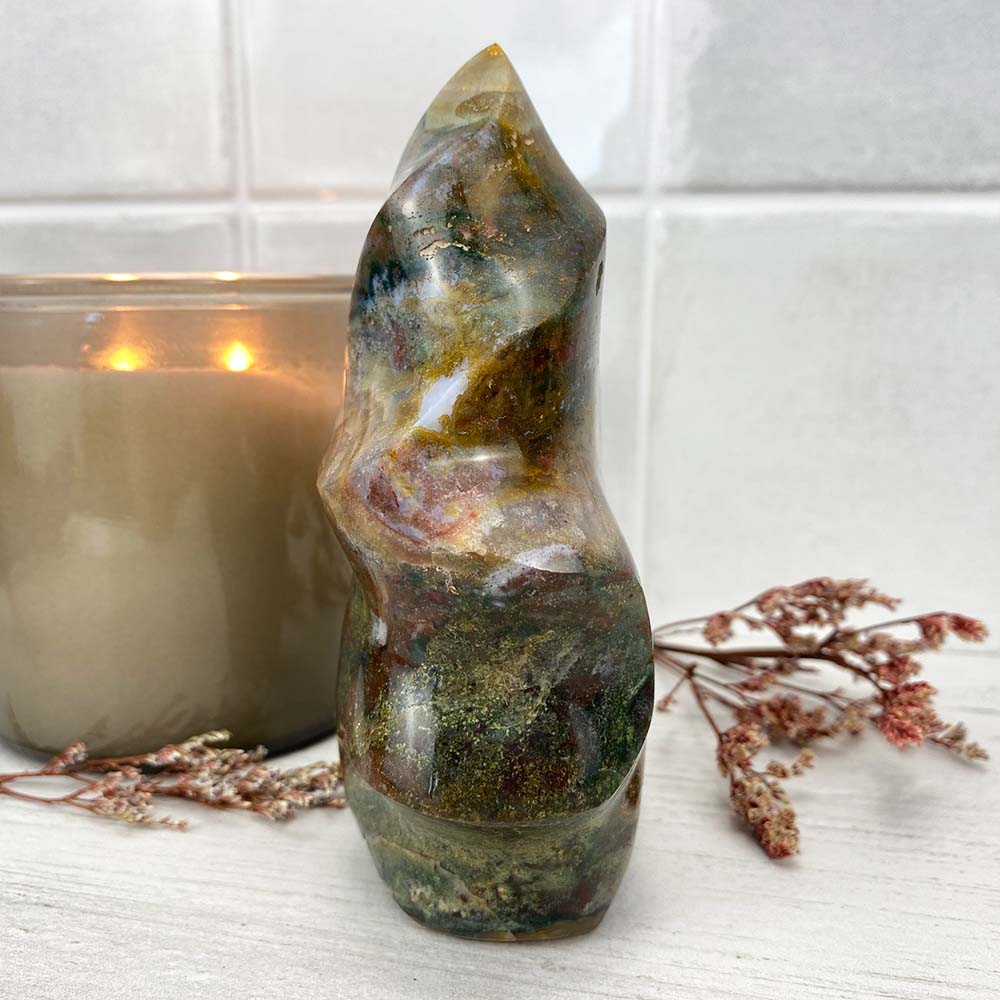 Polished Ocean Jasper Flame