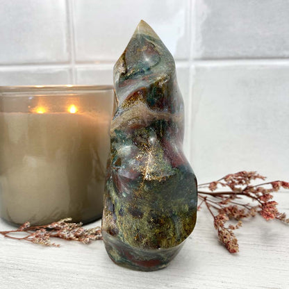 Polished Ocean Jasper Flame