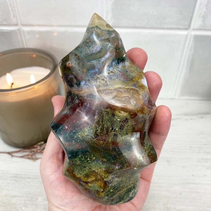 Polished Ocean Jasper Flame