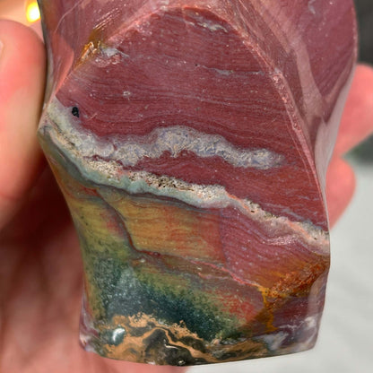 Uniquely Colored Ocean Jasper Flame Carving