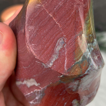 Uniquely Colored Ocean Jasper Flame Carving