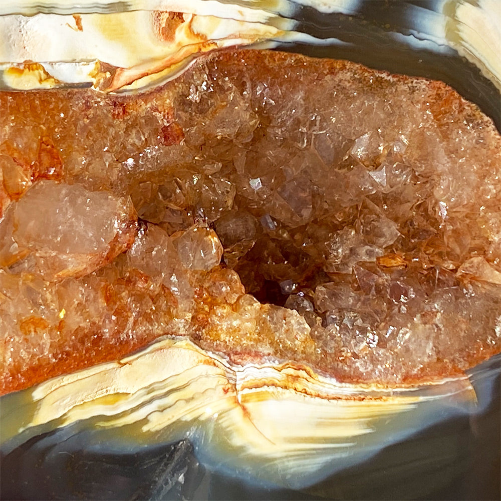 Polished Orca Agate Bear Carving