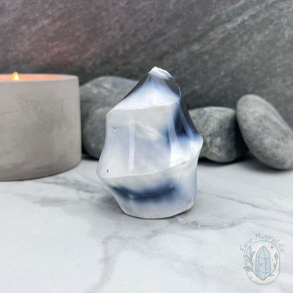Polished Orca Agate Flame