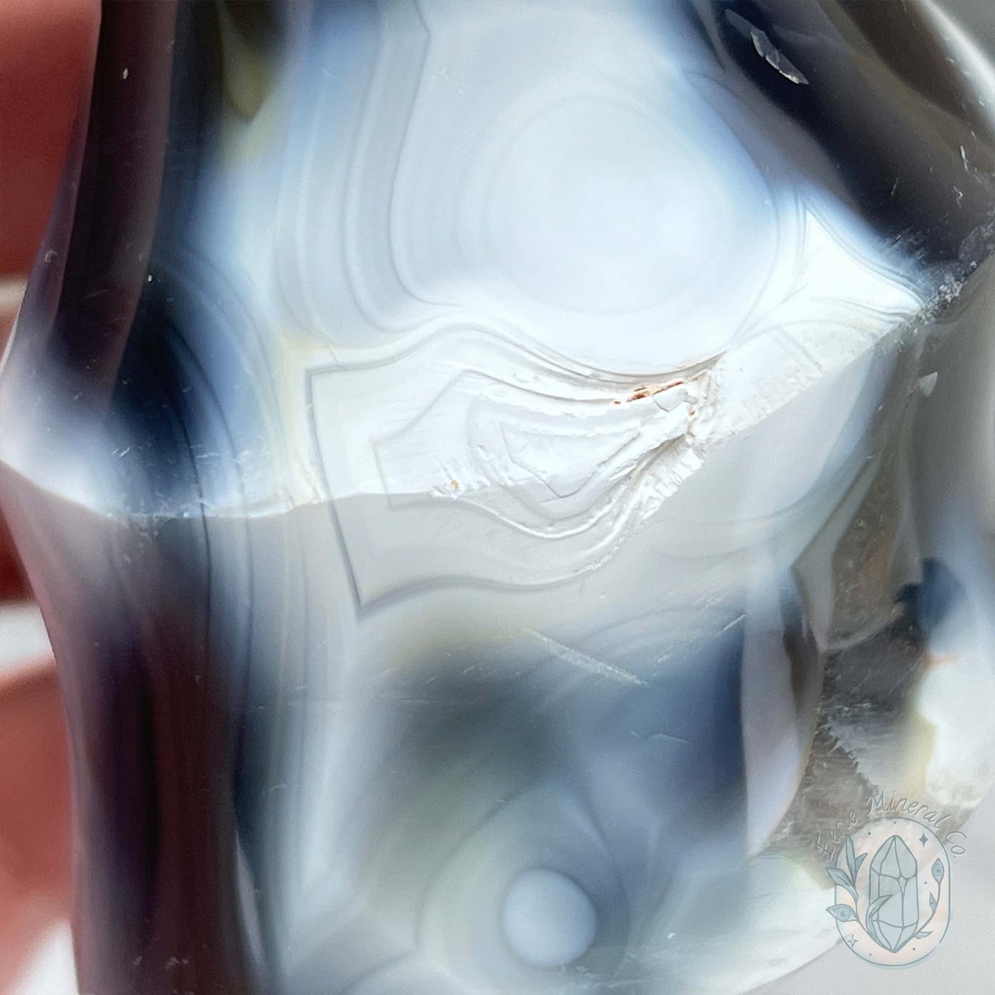 Polished Orca Agate Flame