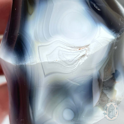 Polished Orca Agate Flame